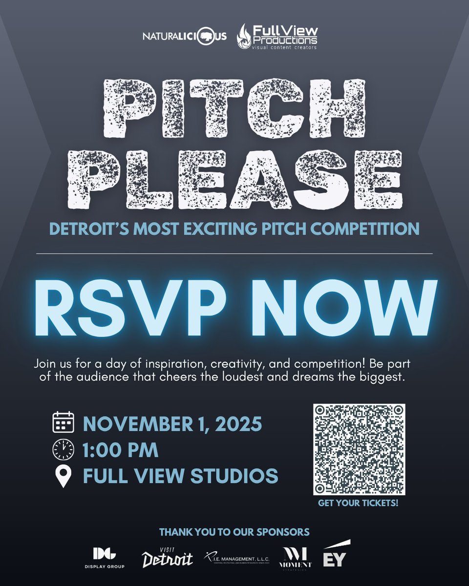 Join us THIS SATURDAY November 1st for Pitch Please. 🎟 RSVP on Eventbrite &amp; Learn More at  hubs.li/Q03QPLkZ0