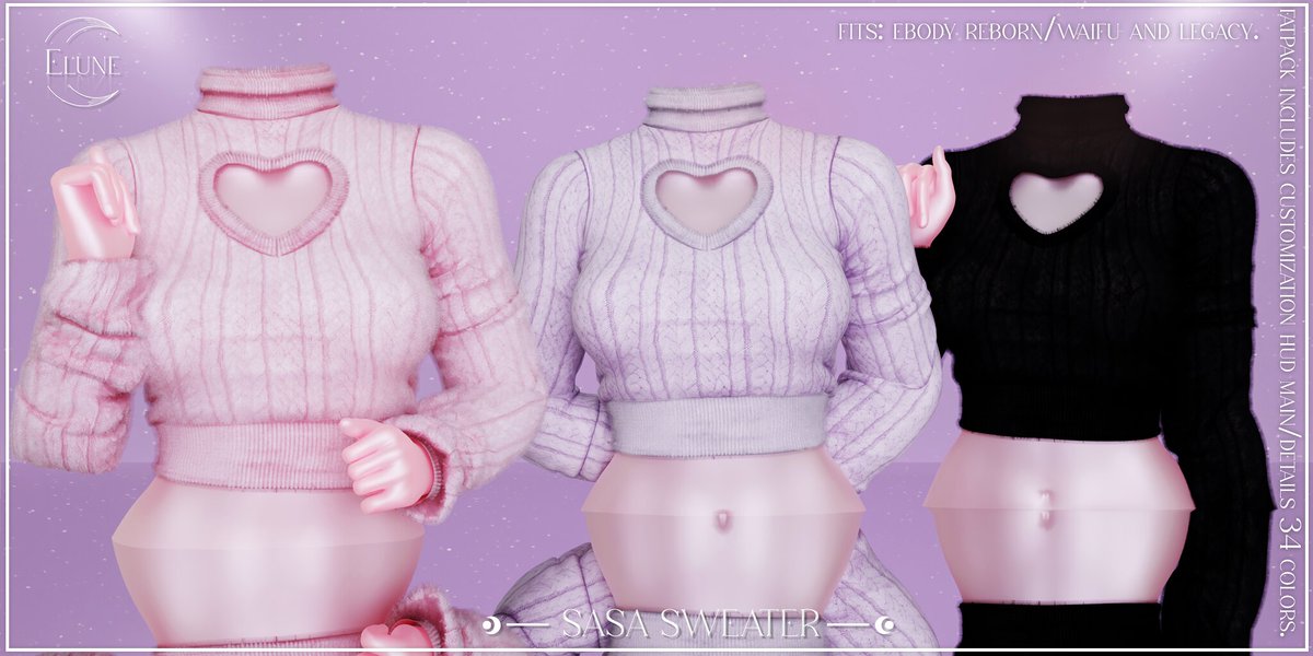 Elune: Sasa Sweater @ The Warehouse Sale〡Taxi: maps.secondlife.com/secondlife/Rot… 
#SecondLife #elune #thewarehousesale #slevent #slcontent #kawaiifeed