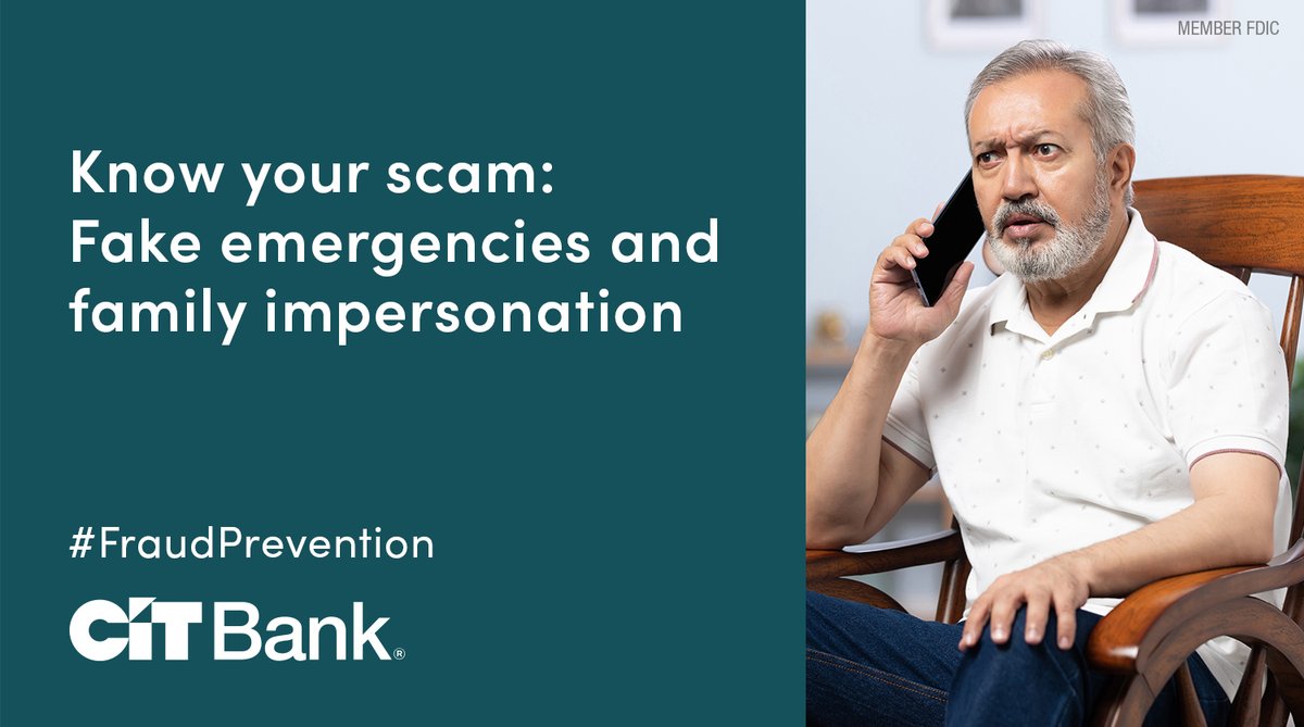CITBank's tweet image. In this scam, fraudsters contact you claiming to be a relative or friend in urgent trouble, needing money wired immediately. Learn to protect yourself from this and other common wire transfer scams: cit.com/cit-bank/learn…