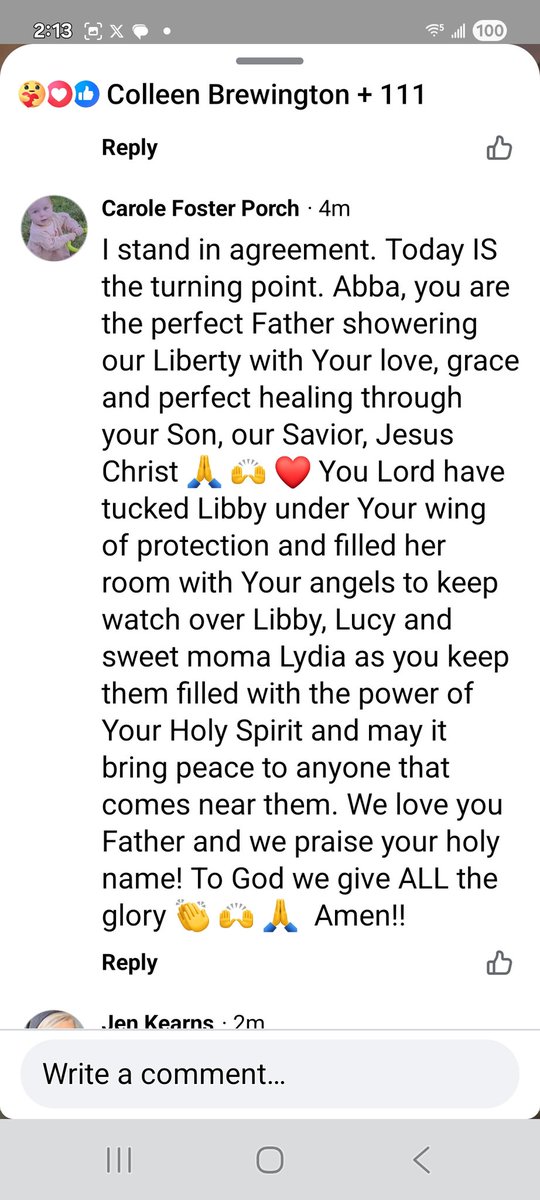 10-29  Please stand in agreement to my son's prayer for Liberty (Libby)  Our family appreciates all of your prayers. God is so good   🙌