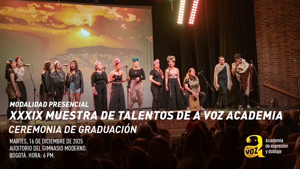 ¡No te pierdas la XXXIX Muestra de Talentos de A Voz Academia! 🎙️🎭 Doblaje en vivo, actuación vocal y magia sonora el 16/12 en Bogotá. ¡Cupos limitados!
👉 avozacademia.com/xxxix-muestra-…