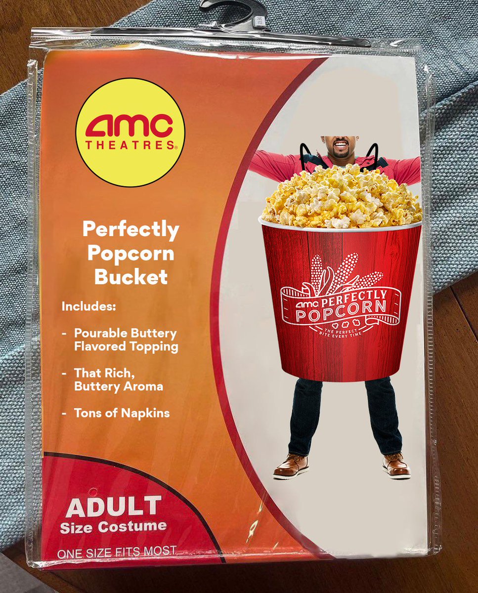 AMCTheatres's tweet image. Looking for some last-minute costume inspiration? We’ve got you buttered … we mean covered. Happy Halloween from the big screen! #AMCTheatres #MovieMagic #HalloweenCostumes #AMCHalloween 🎃 👻