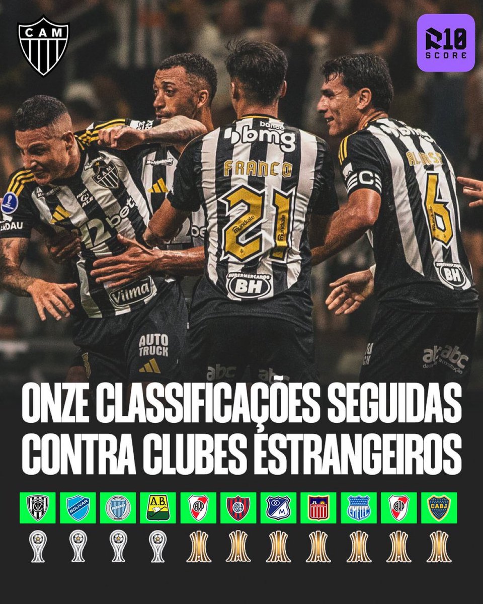golsdobrasil1's tweet image. 🚨 O Atlético Mineiro não é eliminado para um clube estrangeiro há 5 anos! 

EL MINEIRO! 

🗞️📸 @R10Score