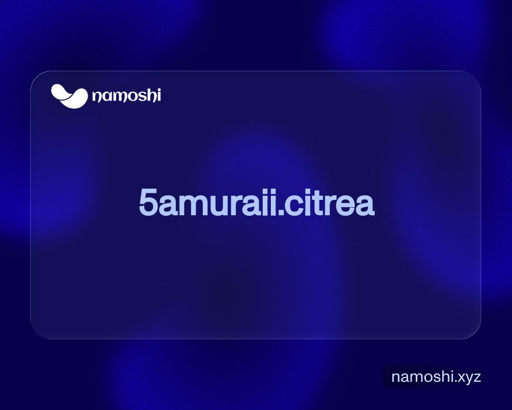 5amurai_00's tweet photo. I Just minted my domain name on @namoshi_xyz one of the applications part of the @citrea_xyz unfreeze bapps campaign. 

Check it out: https://t.co/mLIhF73rEU
#bapps https://t.co/qKjv0qUQsk