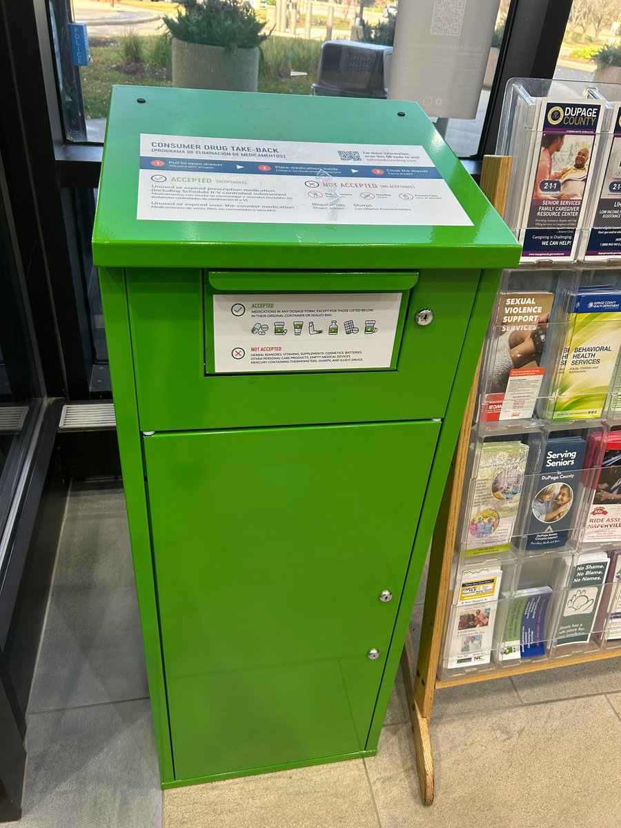 Did you miss last weekend's DEA Drug Take Back Day? Not to worry ... our secure drop box is available in our lobby (1350 Aurora Ave) year-round! Visit naperville.il.us/rxdrugdropbox for more information on how to safely dispose of unused/expired medication.