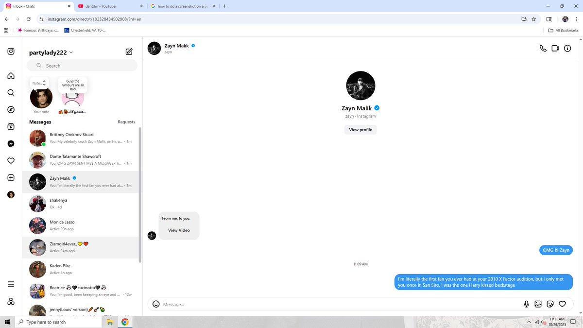 Massive shoutout to <a href="/zaynmalik/">zayn</a> for sending me a video on Instagram a few days ago I'm still happy with pure joy the video was him and Louis saying they remember me from San Siro in 2014 and they hope to see me again one day so I'll tell <a href="/Louis_Tomlinson/">Louis Tomlinson</a> that I'll see him July 8th