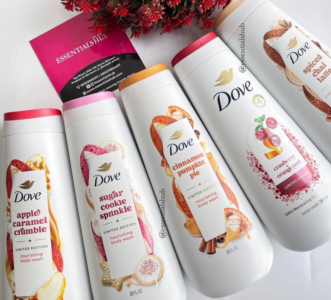 EssentialsHub_'s tweet image. Bestie, Dove said fall but make it delicious🍂✨

Meet the Dove Fall Treats Body Wash Collection - a lineup so good, your shower&apos;s about to smell like a bakery and spa had a baby🧴💦

N24,000✨
(Each flavor is explained in the image description😉)