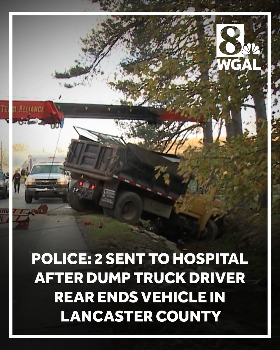 WGAL's tweet photo. An investigating Pennsylvania state trooper said the dump truck driver was suicidal and is being interviewed by police at the hospital after they crashed into another vehicle in Lancaster County.
#panews #crash #barttownship #lancastercounty https://t.co/5WuFRA9xEx