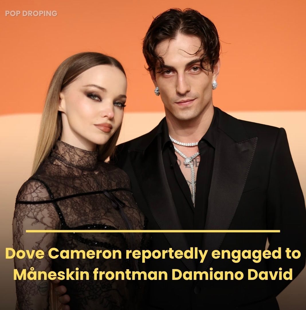 MjPopculture's tweet photo. Disney star Dove Cameron is engaged to Italian rocker Damiano David, sparking excitement after she was spotted wearing a ring
#DoveCameron #DamianoDavid #Maneskin #Engaged #RockerRomance #Måneskin #DisneyToRock #DiamondRing #ItalianRocker #PopCulture #DamianoAndDove #PopStar https://t.co/SOMpfhSHrf