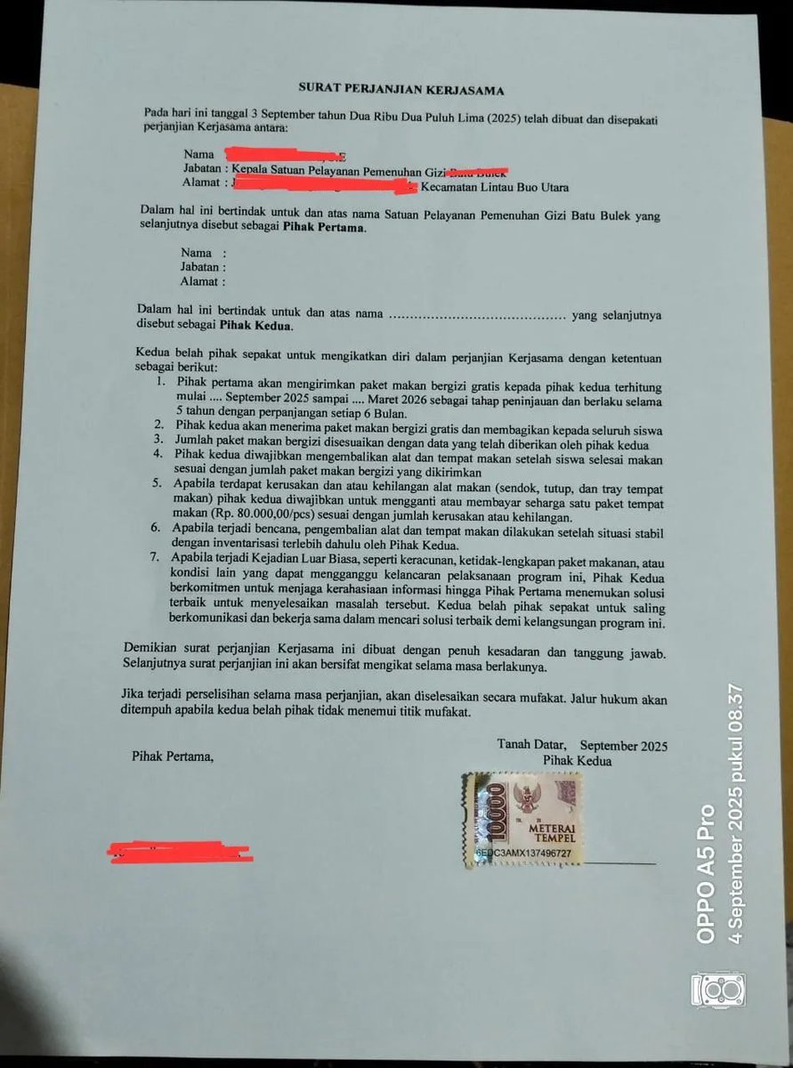 andy__1983's tweet photo. @ArnoldPoernomo Ohhh beritanya sepi, pantes disuruh tanda tangan ini. Apakah Sudah bener masakan dan logistik nya? Atau Apakah memang orang tua di bungkam ?????????????????????????? https://t.co/a5UGhFzQ8G