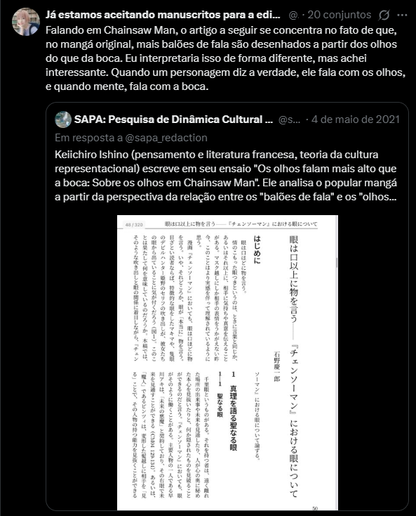 Yhan2D's tweet photo. INCLUSIVE gosto de perambular em perfis de japoneses mesmo, tem uma historiadora (de obras do pós-guerra e sexual de lá) que uns tempos atrás tinha feito essas postagens sobre CM e me fez pensar, nunca tinha visto ninguém levantar essa bola aqui pra obra.

Essa útlima parte dos https://t.co/Wthewh1sKZ