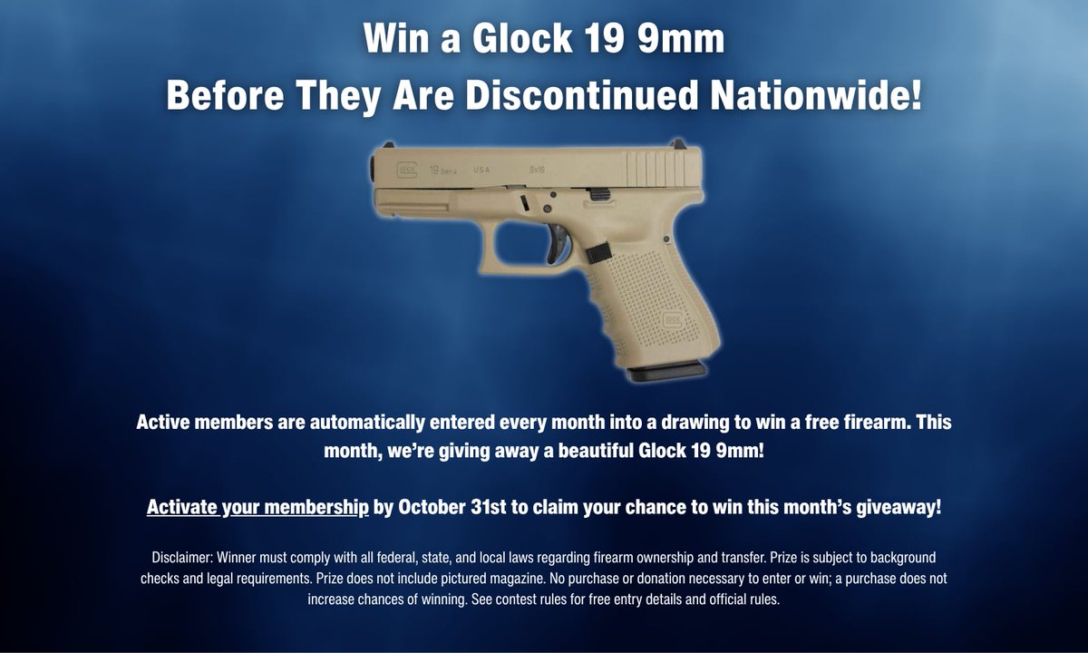 CSSA1926's tweet image. 🚨 Glock handguns as the world has known them are being discontinued nationwide after passage of California’s new law banning their long-standing design.

This month, CSSA is giving one of the last 9mm Glock 19s on the market to one active member.

👉 cssa.org/join…