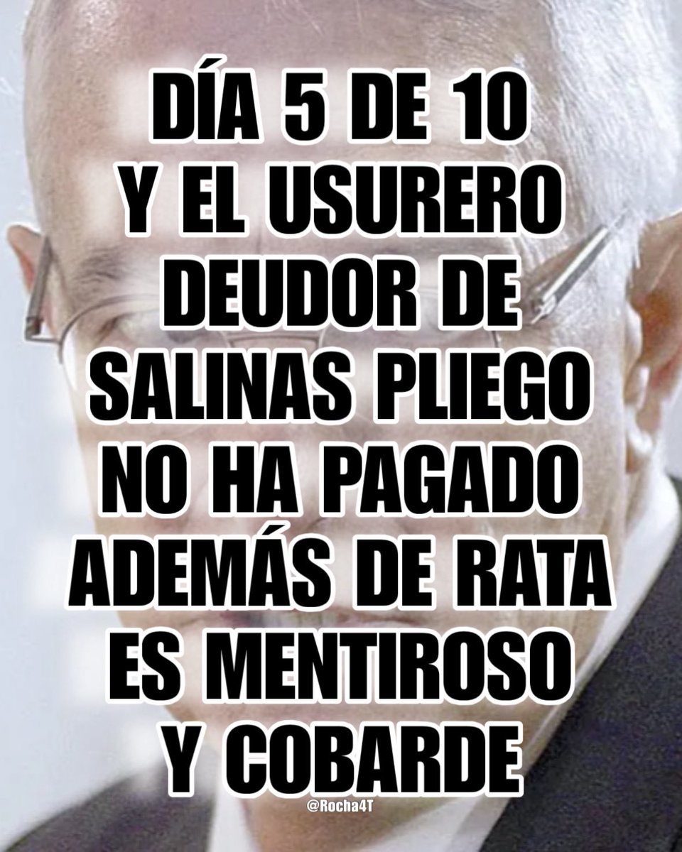 Día 5 y no se ha parado en el SAT, el DEUDOR <a href="/RicardoBSalinas/">Don Ricardo Salinas Pliego</a>.