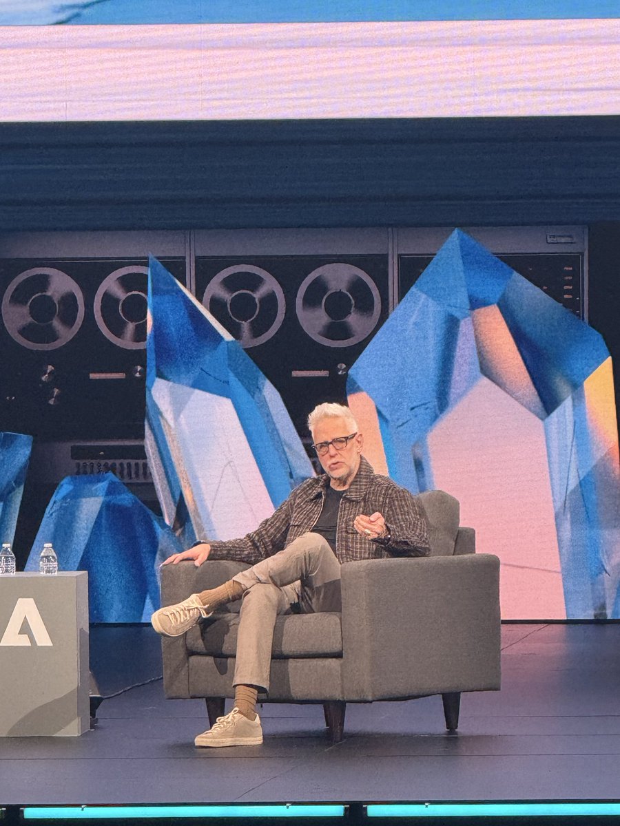 jappleby's tweet image. Geeked. Got to watch James Gunn speak at #AdobeMax today.