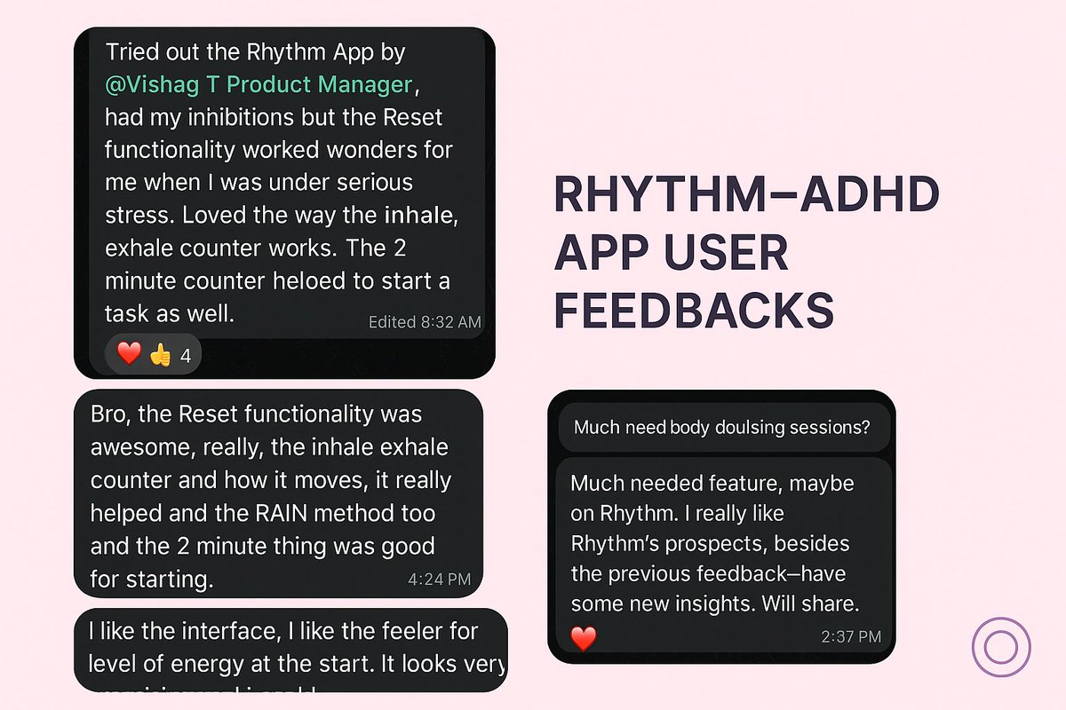 t_vishag's tweet photo. Try it → https://t.co/SI1u7jjY77
We’re not chasing perfect. We’re chasing ease.
#BuildInPublic #ADHDApp #RhythmApp #DeltaResidency #Neurodiversity #ProductDesign https://t.co/zANxdmmVAI