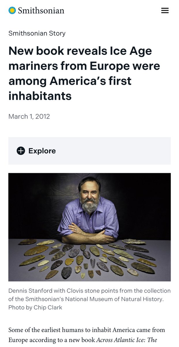 For my Richmond peeps

Care of the Smithsonian institute

Irrefutable evidence that Europeans were in America 25000 years ago

si.edu/stories/americ…