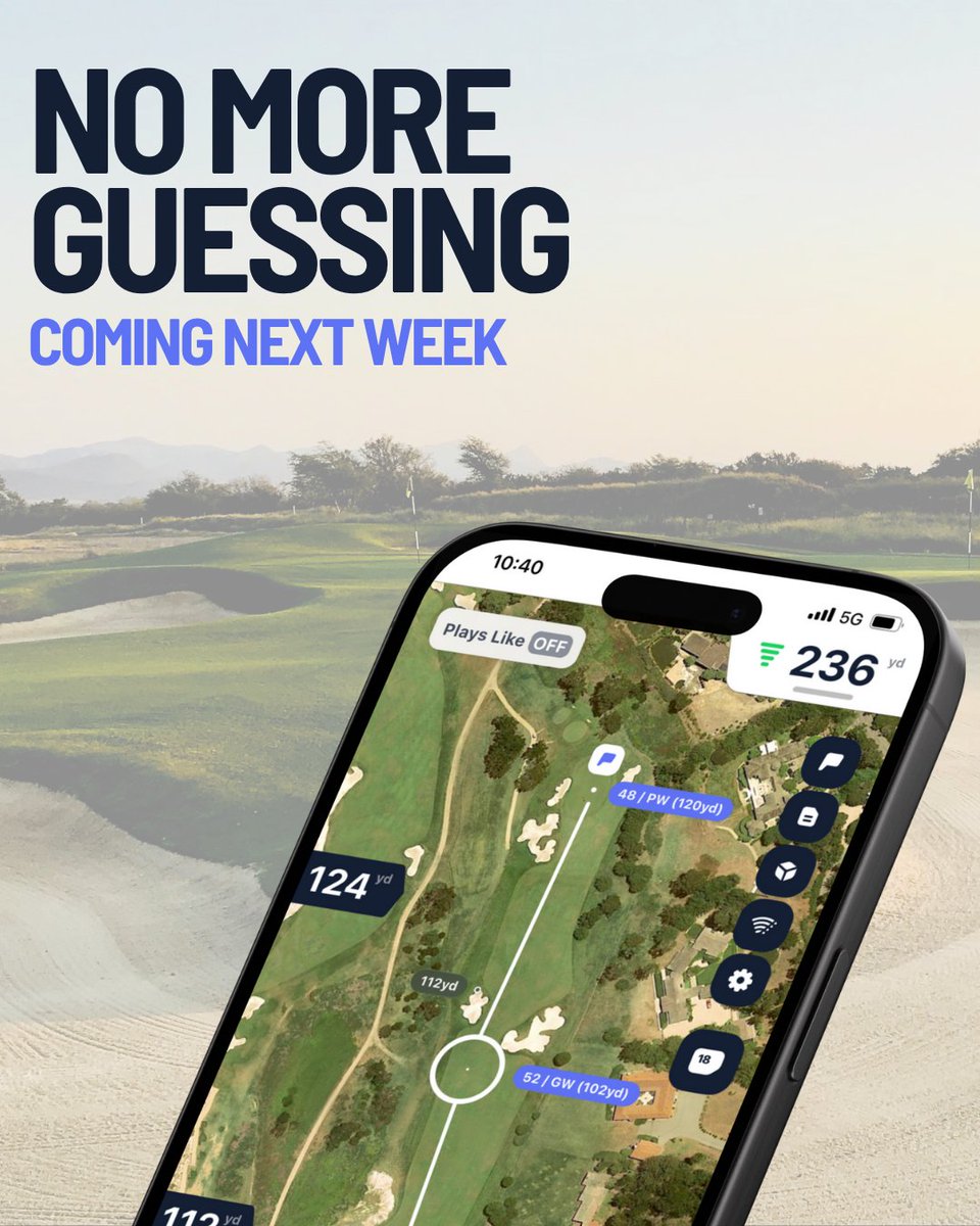 hole19golf's tweet photo. You asked. We listened. 👀

A highly requested update is coming to your game next week!

#Hole19App #GolfTech https://t.co/9p1E1b5S6p