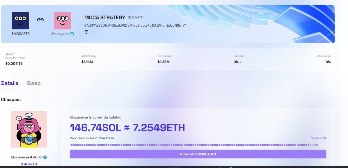 Moca NFT Stratejisi başladı. <a href="/cityprotocolHQ/">City Protocol</a>

NFT Stratejisinin ana mantığı:

1- Bir coin basılıyor. Moca için $MOCASTR
2- Bu coin üzerinden dönen hacimde kontrat %2.5 fee alıyor.
3- Toplanan para ile floordan Moca NFT alınıyor.
4- Ardından bu NFT'yi 1.2x'ten listeleyip sattığı