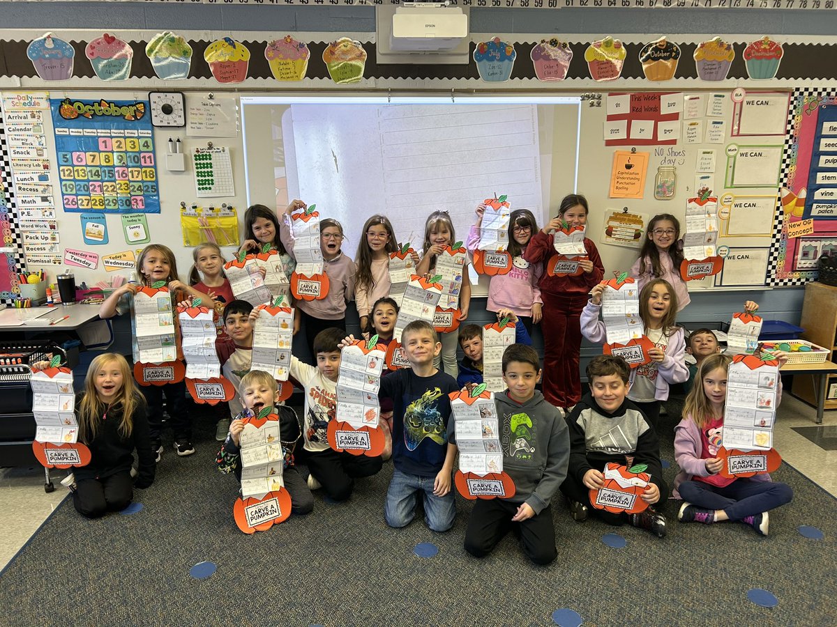 How to carve a pumpkin!! Students used transitional words to explain the steps we took when carving our class pumpkin!