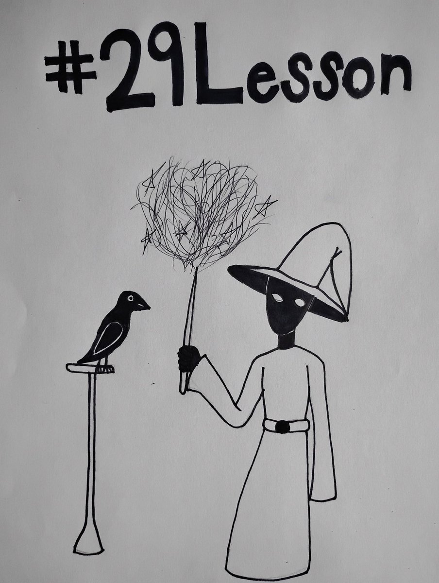 NightmareManYT's tweet photo. #Inktober #Inktober2025 
For Lesson I put together a simple piece of a mage giving their familiar a little magic lesson. Simple but cute https://t.co/n1ZBR5w4O0