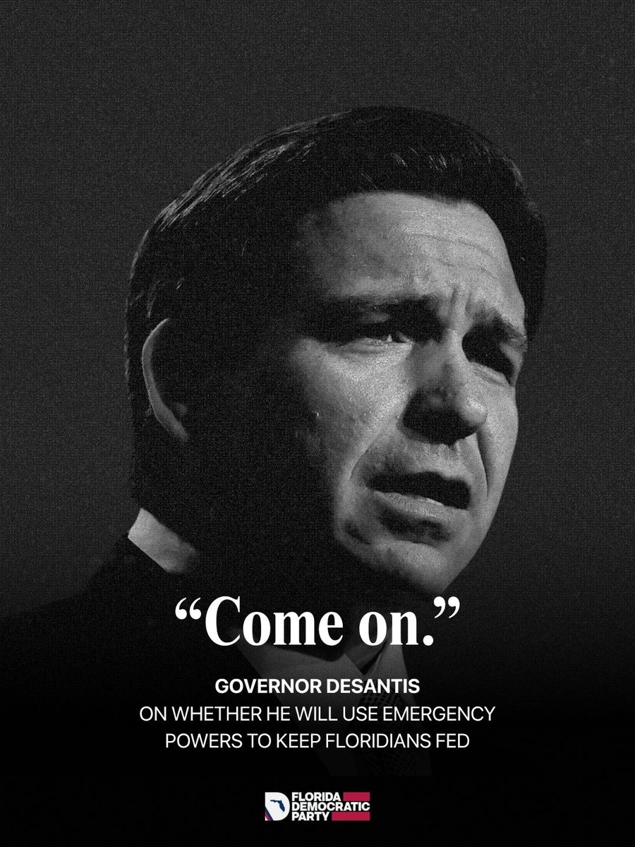 FlaDems's tweet photo. DeSantis doesn't care if children and seniors go hungry this Thanksgiving. https://t.co/NZJuvfaRsl