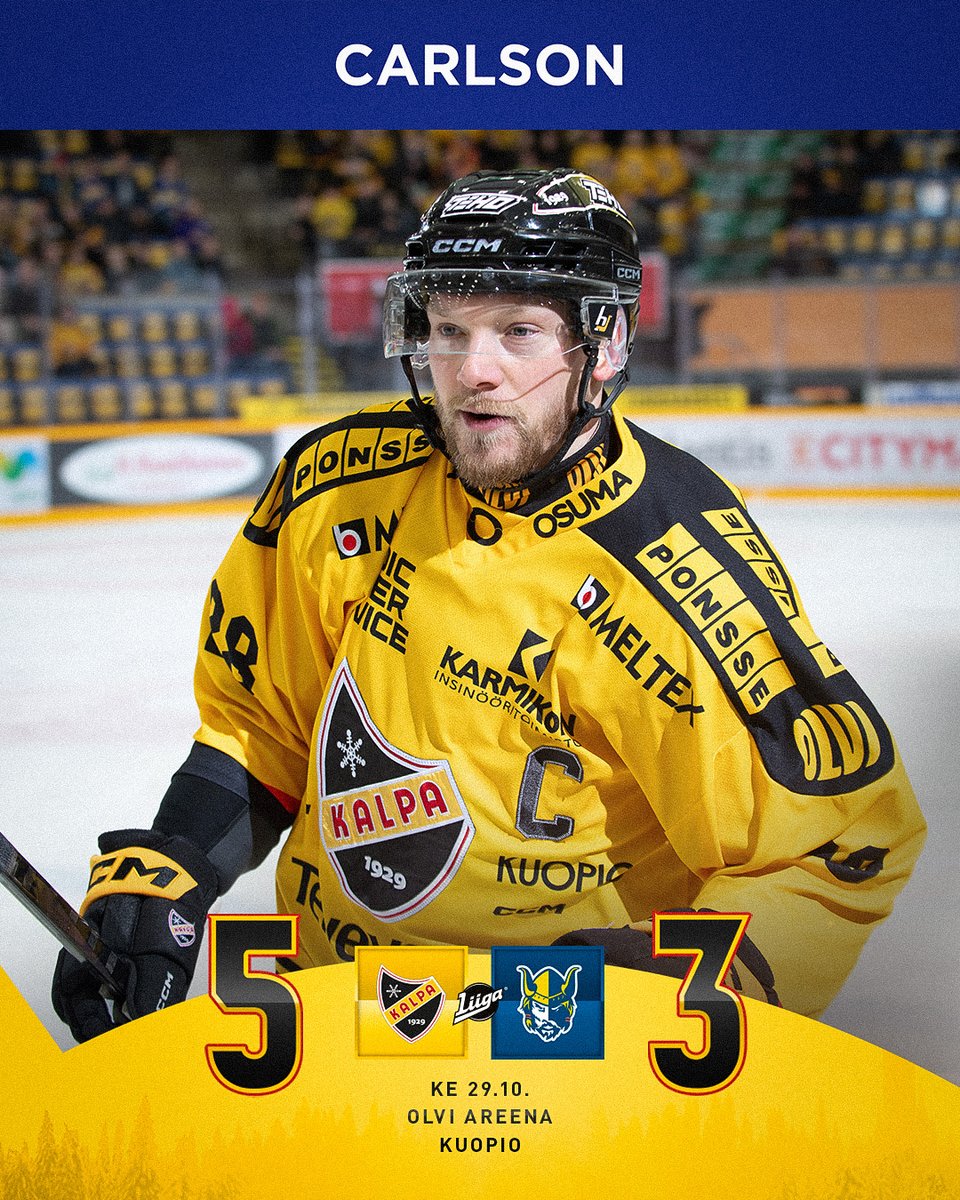 KalPa_Hockey's tweet photo. KALEVAN PALLO VOITTAA! 🔥

Kolmannessa erässä rinnalle ja lopulta ohi – täysi pistepotti jää Pohjois-Savoon loppuluvuin 5–3! 👊

#KalPa #Liiga #Kuopio https://t.co/o1r1GNPCl2