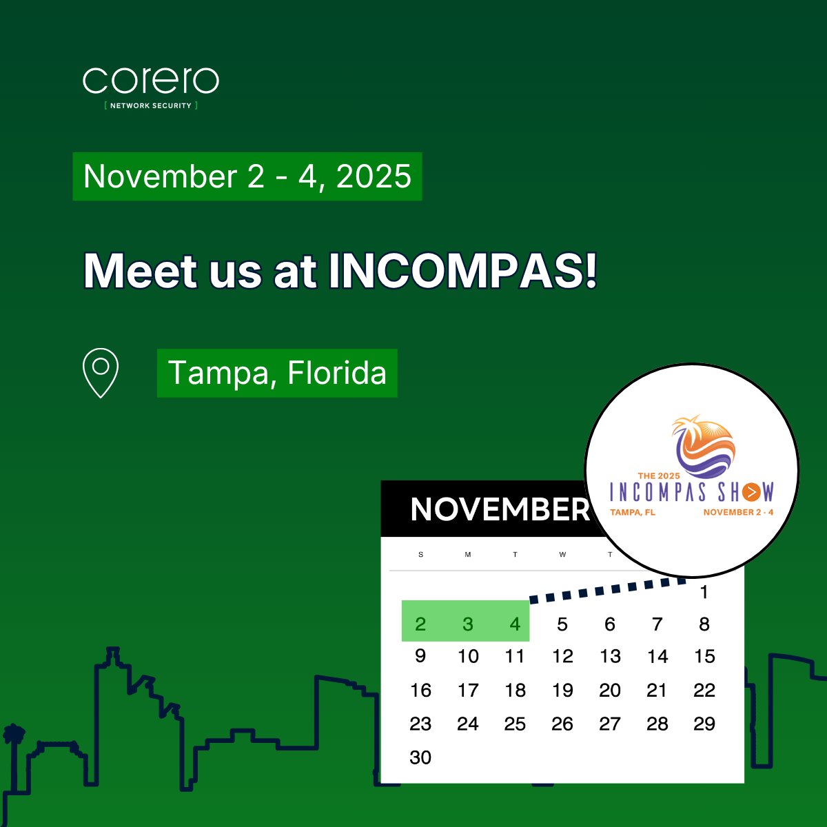 Corero's tweet image. The countdown to #INCOMPAS2025 is on!

Stop by to learn how we help businesses stay #resilient with real-time, automated #DDoS protection that keeps customers connected and services available.
 
📍 See you in Florida!

Book a meeting: hubs.ly/Q03QQ2Jc0