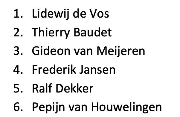 🥳 Mooi dat deze zes bekenden nu tegelijkertijd de kamer ingaan. 🎉