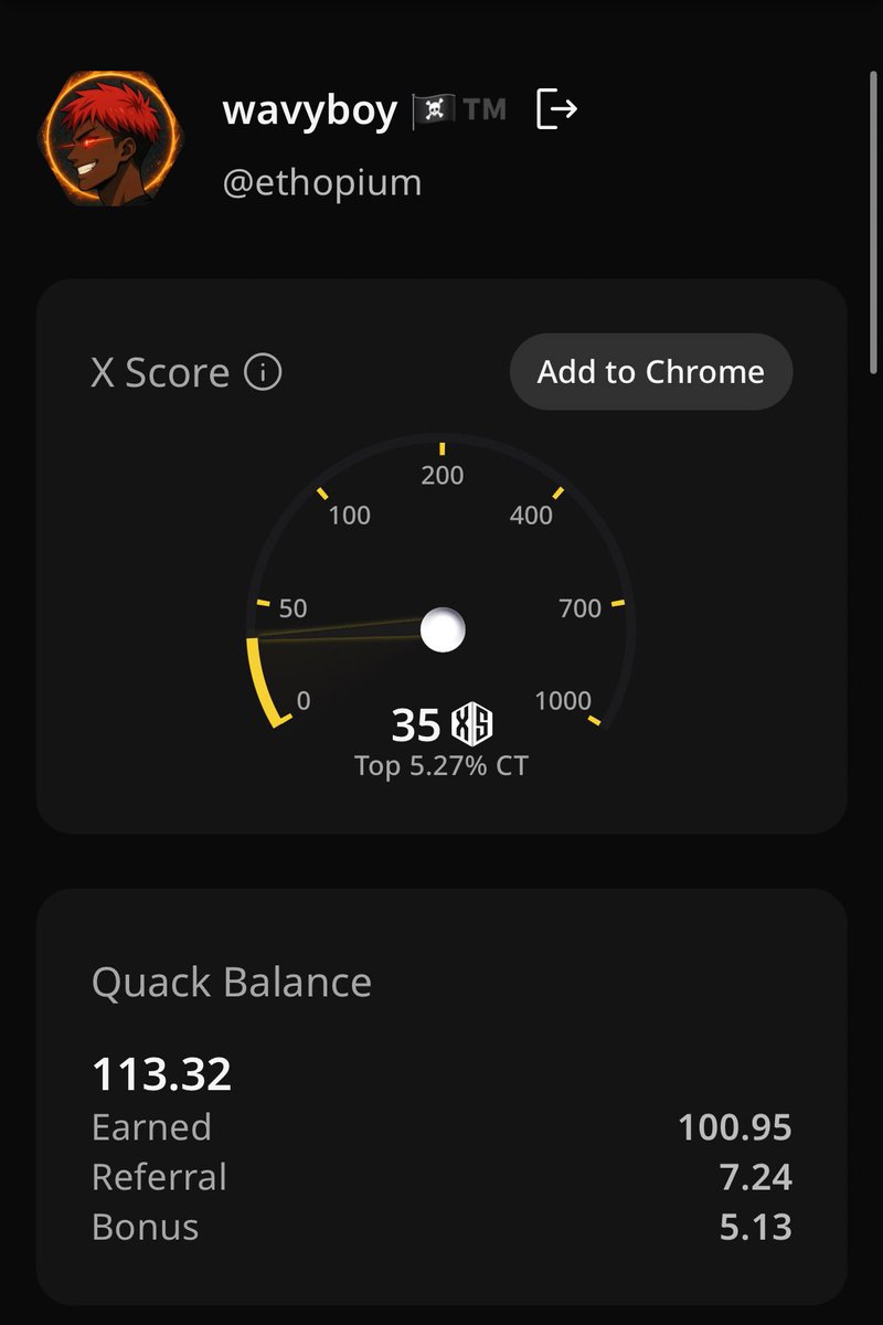 ethopium's tweet photo. Hearing something about @wallchain NFT coming next week.

Stacked 100 quacks 
And ranked 526 on @HeyElsaAI  LB.

Maybe the criteria be in my favour. https://t.co/XjsS1rQd30