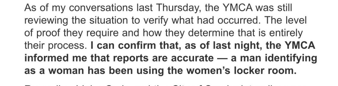 The Sandpoint YMCA has confirmed that a biological male is using the female’s locker room.

#idleg #idpol