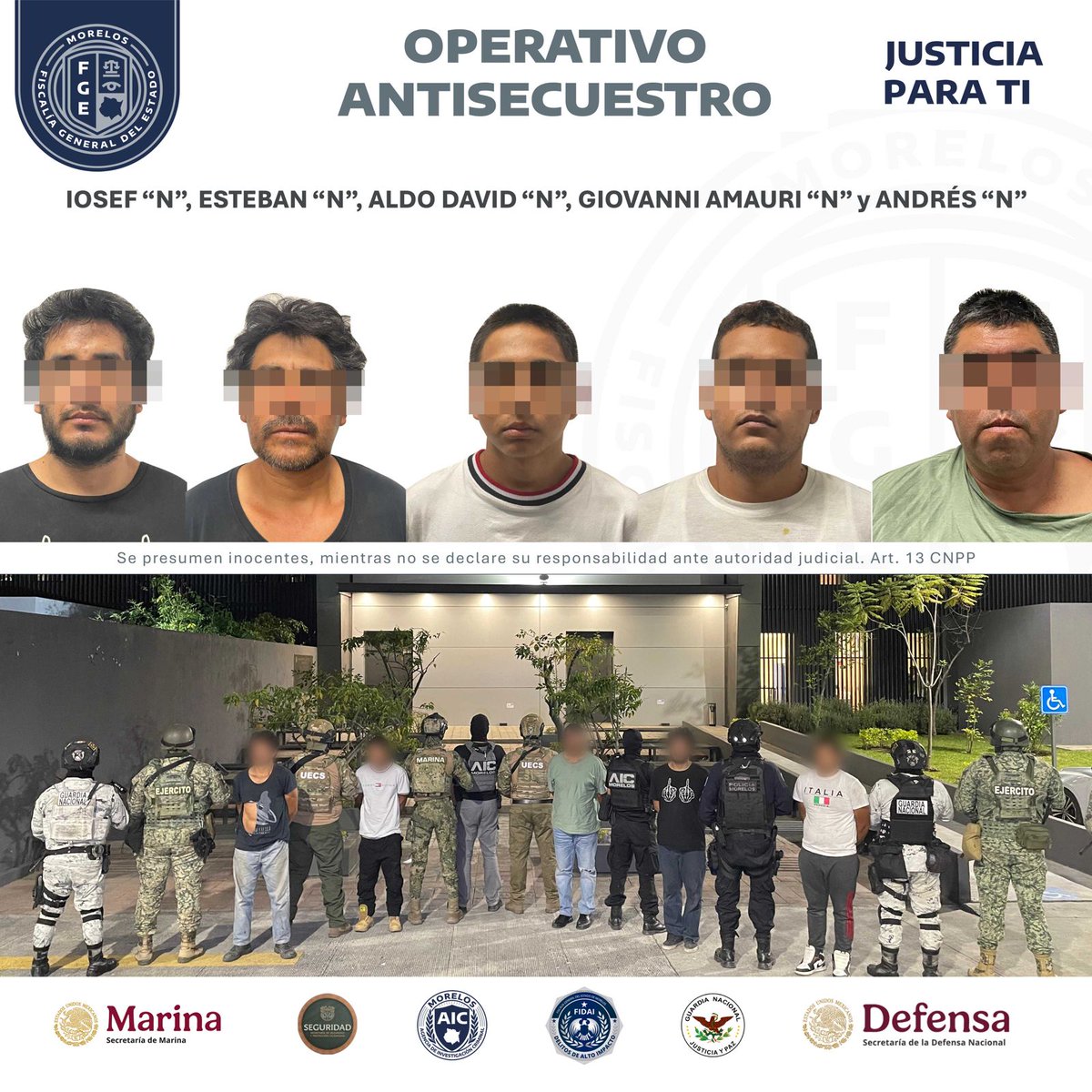 Fiscalia_Mor's tweet photo. #FiscaliaMorelosInforma📄MUJER PRIVADA DE SU LIBERTAD ES RESCATADA CON VIDA GRACIAS A OPERATIVO INTERINSTITUCIONAL EN LA ZONA SUR

•Detienen a cinco presuntos integrantes de una célula delictiva dedicada a los delitos de secuestro, contra la salud y robo a casa habitación

Autoridades estatales y federales de la Mesa de Coordinación Estatal para la Construcción de Paz y Seguridad rescataron a una mujer privada de su libertad, durante un operativo interinstitucional de combate al secuestro, en donde detuvieron a cinco presuntos integrantes de una célula delictiva.

▪️Información Completa:https://t.co/p46M8U5ZHT
