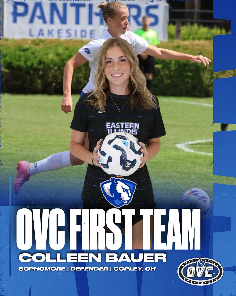 𝗢𝗩𝗖 𝗙𝗜𝗥𝗦𝗧 𝗧𝗘𝗔𝗠 - 𝗖𝗢𝗟𝗟𝗘𝗘𝗡 𝗕𝗔𝗨𝗘𝗥

Colleen earned first team All-OVC honors as a defender anchoring the backline that allowed just 5 goals all season.  During the year she was twice named the OVC Defensive Player of the Week logging a team-high 1,577 minutes