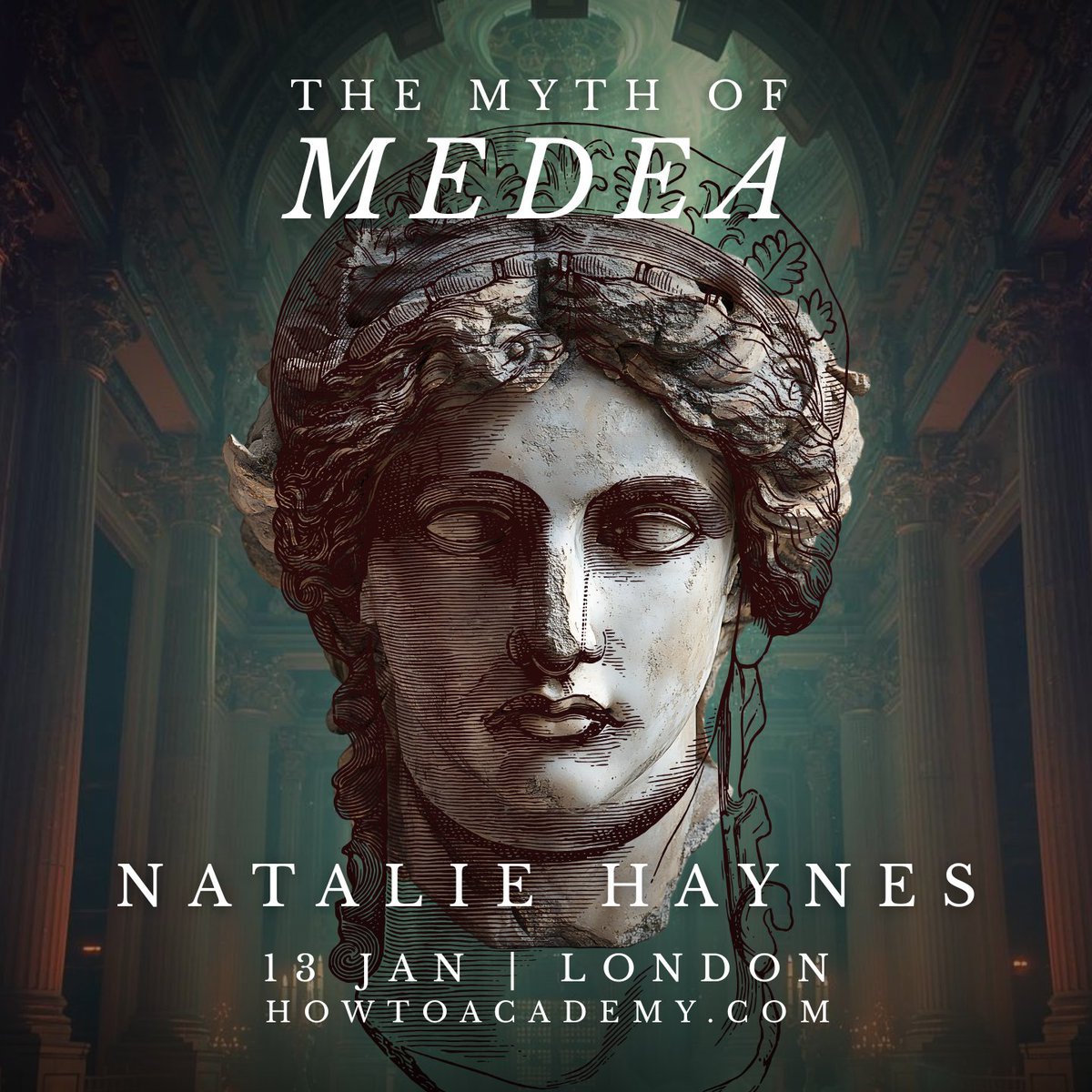 howtoacademy's tweet image. Priestess, witch, daughter of a brutal king: Medea is the greatest tragic heroine of the classical world. ‘Rock star mythologist’ (Washington Post) @officialnhaynes tells her story.

Tue, 13 Jan | 7:30pm | London
Tickets: howtoacademy.com/events/natalie…