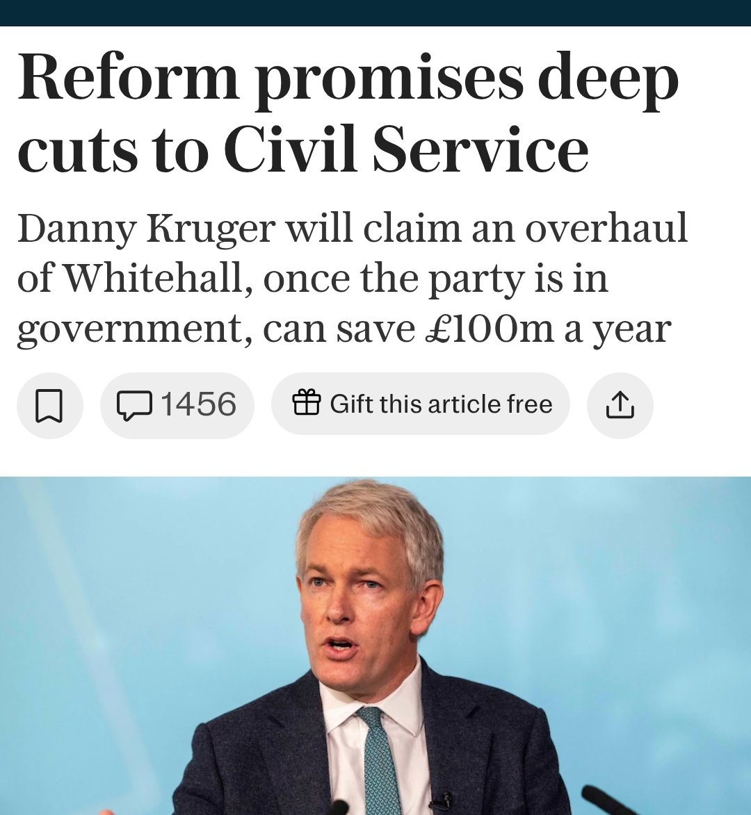 It's easy for Danny Kruger to talk about massive cuts to the civil service, because he's an entitled prick who's never had a proper job and has zero idea what government workers actually do. Everything seems easy when you know fuck all.
