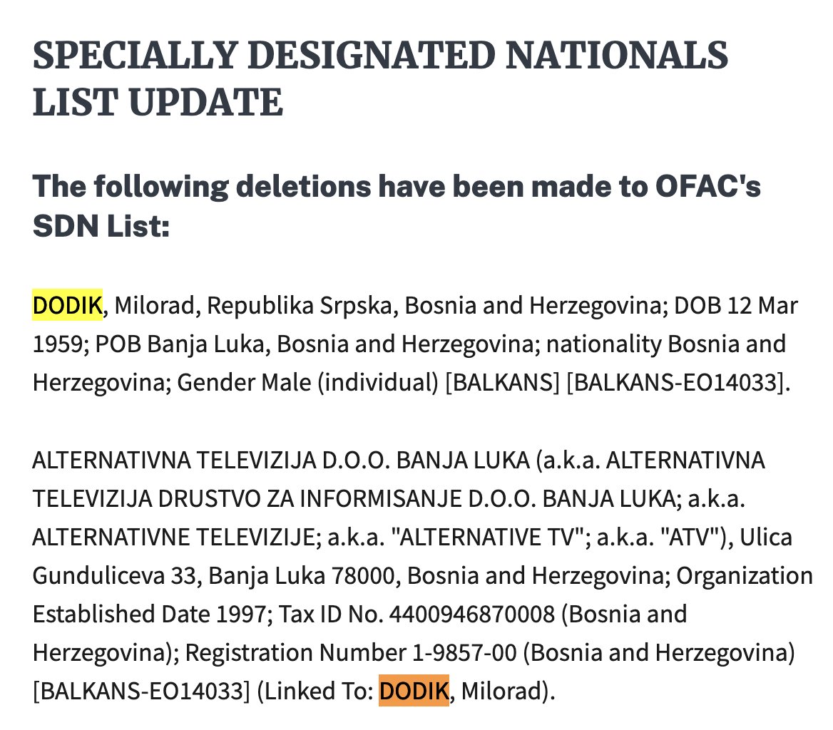 #Balkans-related Designation Removals ofac.treasury.gov/recent-actions…
