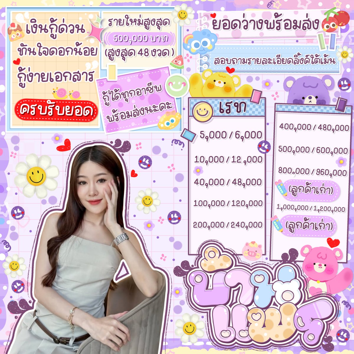 avgresif's tweet image. 🖐🏻 — ซาหวัดดีคั้บบบบ  (◠‿・)
♡ 𝒐𝒑𝒆𝒏 𝒉𝒐𝒖𝒔𝒆 เงินหมุนรายเดือน

 🪵 ꔛปล่อยเงินกู้รายเดือน 
🪵 ꔛ สินเชื่อเพื่อธุรกิจ
 🪵 ꔛกู้ได้ทุกอาชีพ ♪ อนุมัติไว 🪵 

💛 พร้อมให้บริการ สนใจทักบ้านเขียวค้าบ

.
.
#กู้เงิน #เงินกู้รายเดือน #ปล่อยกู้ #กู้เงินนักศึกษา #กู้เงินรายเดือน