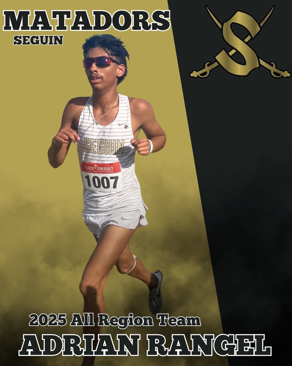 Congratulations to Adrian Rangel (JR) for being named to the 2025 All-Region Cross Country Team. #MatadorNation