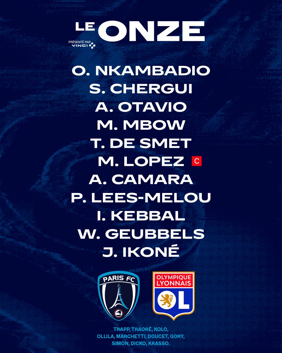 𝙻𝙴 𝚇𝙸 👀

Découvrez la composition de départ 🤜🤛

🔵⚪️ #CertifiéParis #ParisFC | #PFCOL