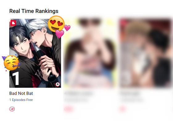 twain_comics's tweet photo. 🥳<배드 낫 배트> 레진 US 런칭!🥳
영어로도 <배드 낫 배트>를 많이많이 즐겨주세요~!
💖감사합니다💖

🥳 <Bad Not Bat> is now launched on Lezhin US! 🥳
Enjoy <Bad Not Bat> in English as much as you like~!
💖 Thank you 💖

https://t.co/iHuEhSOy4u https://t.co/S8BIoLKgJW