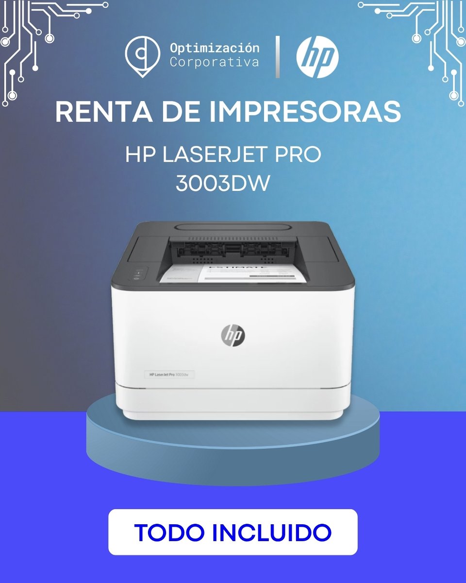 OPTIMIZACIONCO1's tweet image. ⚙️ Potente, rápida y compacta.

HP LaserJet Pro 3003dw, lista para tu negocio.

#HPLaserJetPro #OptimizaConHP