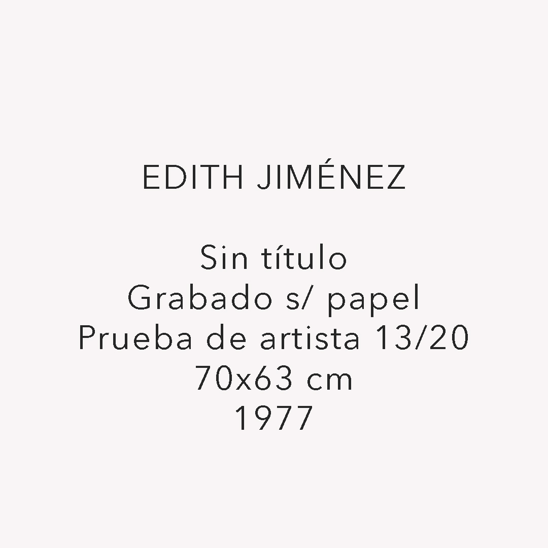 galeriaexaedro's tweet photo. EDITH JIMENEZ en Exaedro

Descubre la maestría y poesía visual de los grabados de Edith Jiménez, un legado que inmortaliza formas y texturas.

En Exaedro y con el banco Itaú, -10% y 10 cuotas.

Hasta el 31 de octubre.

Edith Jiménez
Sin titulo
Grabado s/ papel
70 x 63 cm
1977 https://t.co/9oztt48QxR