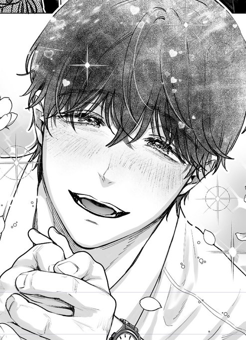 花だけじゃ飽き足らず、とうとう💕まで飛ばしだした鏡巳くん…🐍💞💞💞 