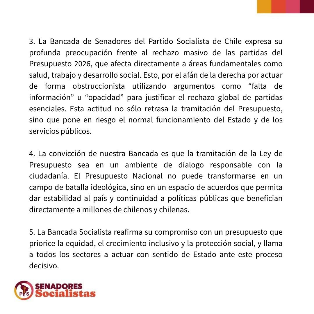 Senadores PS Chile tweet media