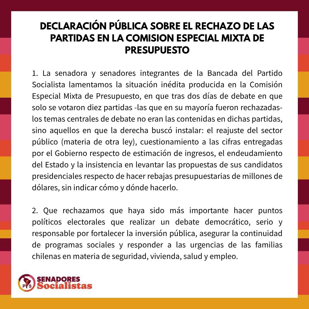 Senadores PS Chile tweet media