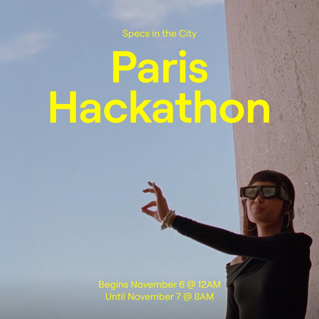 Don’t miss ‘Specs in the City: Paris’, a networking event for the European developer community.

November 4-5: brush up on the latest tools at two evenings of workshops
November 6-7: build with your colleagues in a two-day hackathon

Space is limited, secure your spot: