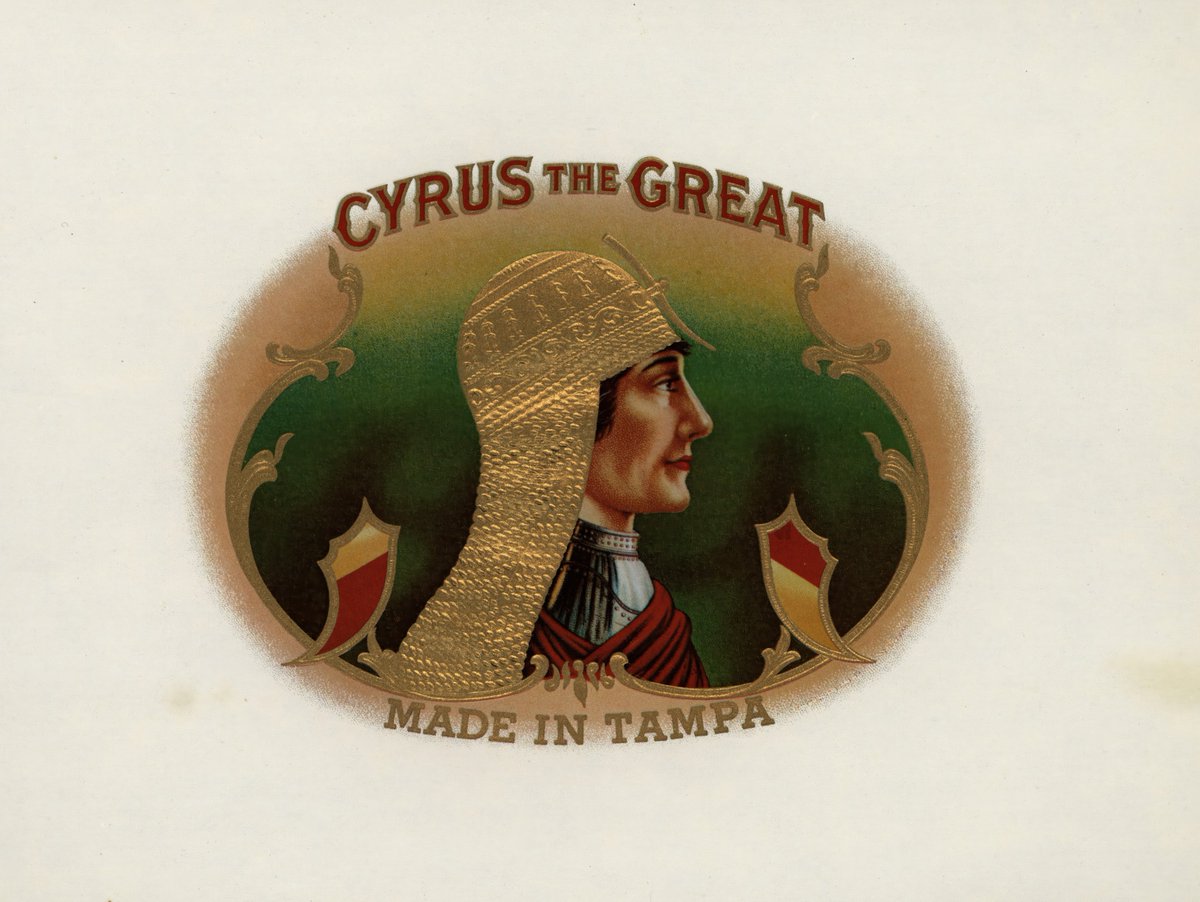An American “Cyrus The Great” cigar-box label, 1947.