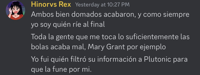 thorvoft57298's tweet photo. Soy muy escéptico sobre tu relación con Mary Grant y no me aventuro a dar veracidad sin más a rumores con respecto a cómo realmente te llevabas con ella, pero es curioso que ya son dos personas y este parece de alguien que trabajo para ti y tomaba captura al toque de sus grupos. https://t.co/PgYRUtRR17