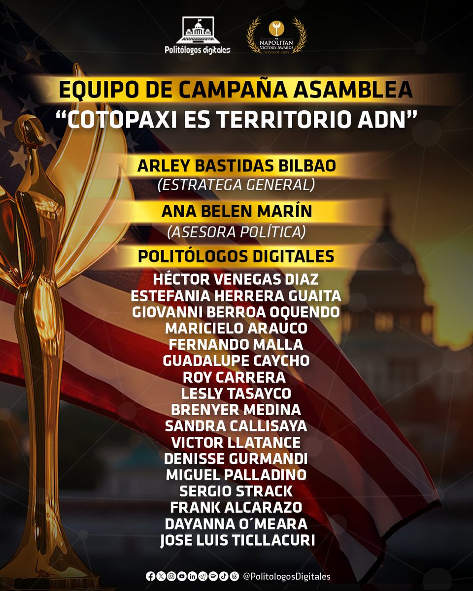 PolitologosD's tweet image. 🏆 ¡#PolitólogosDigitales hace historia una vez más! 

Ganamos 10 #Napolitans y recibimos 1 nominación como Firma Revelación. 🥇🤩

👏 Felicitaciones a todo el equipo por dejar huella en la #ComPol. 

#ConsultoríaPolítica #ComunicaciónPolítica #Consultoría