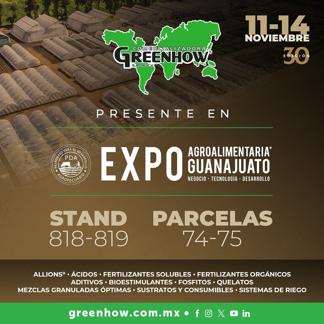 GreenhowCorp's tweet photo. Te esperamos en el stand 818 y 819, y en nuestras parcelas demostrativas 74 y 75 en la 𝐄𝐱𝐩𝐨 𝐀𝐠𝐫𝐨𝐚𝐥𝐢𝐦𝐞𝐧𝐭𝐚𝐫𝐢𝐚 𝟐𝟎𝟐𝟓. Nuestro equipo de profesionales te propondrá soluciones innovadoras, eficientes, efectivas, rentables y más sustentables. https://t.co/YN0BEEIDWu