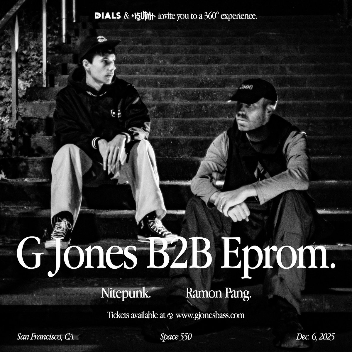 playing with <a href="/gjonesbass/">G Jones</a> b2b <a href="/eprombeats/">EPROM</a> + <a href="/nitepunk/">Nitepunk</a> in san francisco!

LFG
